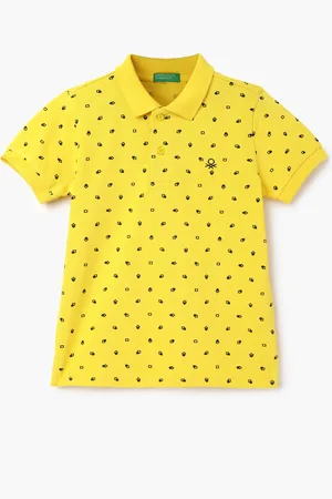 Benetton Boys Printed Polo Collar Short Sleeves Pure Cotton T-shirt