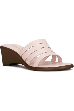 Bata Clam Strappy Block Heel Mules
