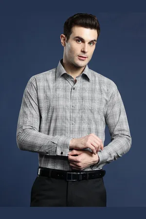 HANCOCK Men Standard Slim Fit Checked Formal Shirt