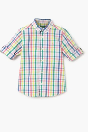 Benetton Boys Checked Opaque Cotton Casual Shirt