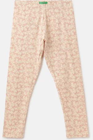 Benetton Girls Printed High Rise Pure Cotton Legging