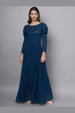 Eavan Women Embroidered Boat Neck Maxi Dress