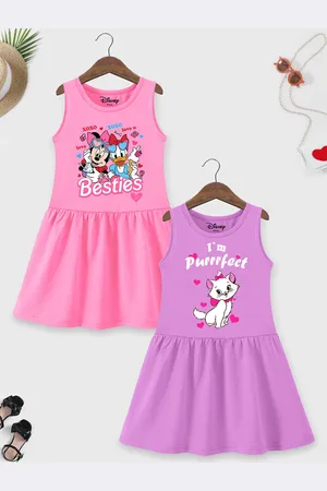 YK Girls Pack of 2 Printed Fit & Flare Dresses