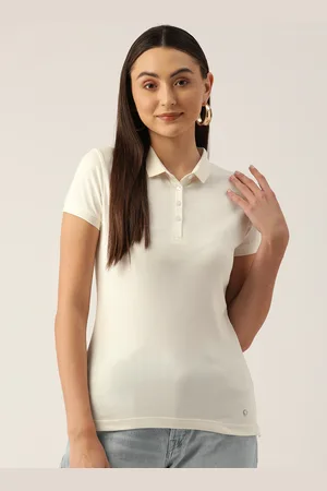 Monte Carlo Women Polo Collar Pure Cotton T-shirt