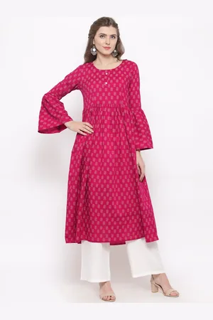Sera Women Pink Printed Anarkali Kurta
