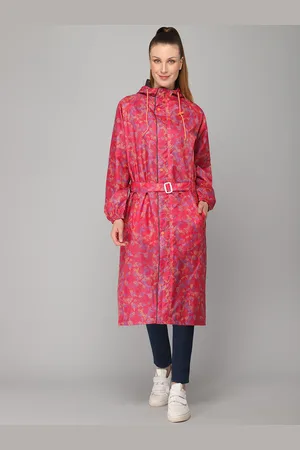 THE CLOWNFISH Juliet Women Red Waterproof Long Rain Jacket