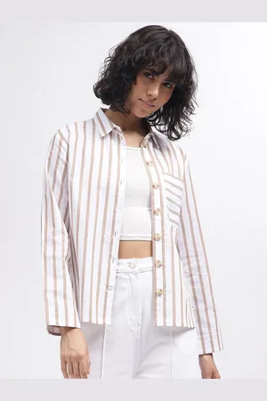 Elle Women Opaque Striped Casual Shirt