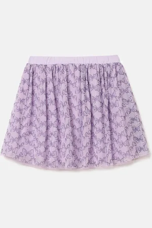 Benetton Girls Printed Pure Cotton Flared Skirt