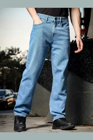 HERE&NOW Men Loose Relaxed Fit Pure Cotton Cargo Jeans