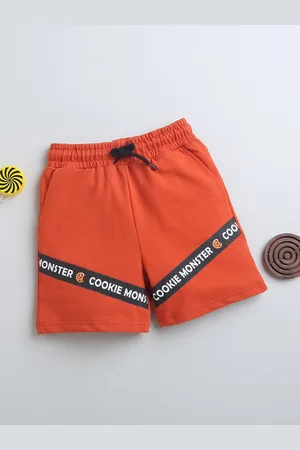 BUMZEE Boys Typography Printed Mid-Rise Cotton Shorts