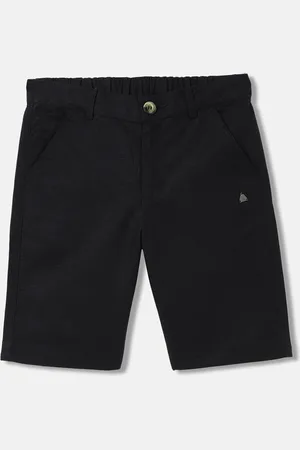 Blue Giraffe Boys Solid Shorts With Slip-On Closure