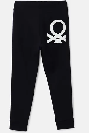 Benetton Boys Brand Logo Printed Mid-Rise Pure Cotton Joggers