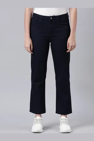 Mast & Harbour Women Navy Blue Straight Fit Stretchable Jeans