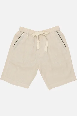 Biglilpeople Boys Mid Rise Linen & Cotton Shorts