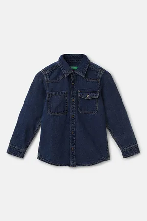 Benetton Boys Spread Collar Cotton Casual Shirt