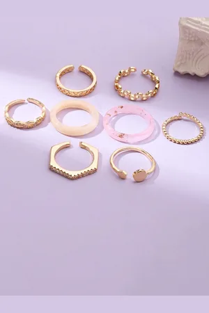 Salty Set of 8 Urban Chic Rings