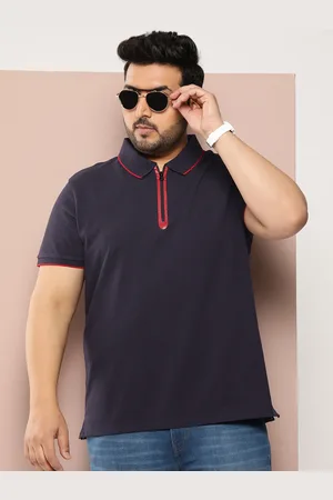 Sztori Men Plus Size Polo Collar Bio Finish Pure Cotton T-shirt