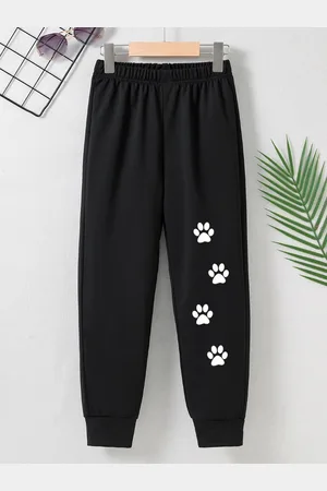 Stylecast Girls Black Graphic Printed Mid-Rise Original Joggers
