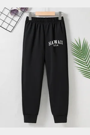 Stylecast Girls Black Typography Printed Mid Rise Joggers