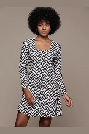 Roadster Geometric Print A-Line Mini Dress