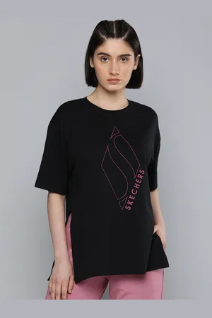 Skechers Printed Drop-Shoulder Sleeves Lounge T-shirts