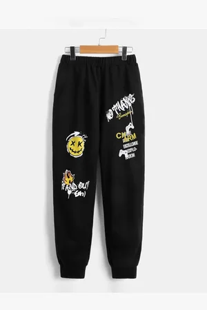 Stylecast Boys Black Printed Mid-Rise Original Joggers