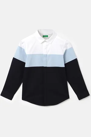 Benetton Boys Colourblocked Casual Shirt