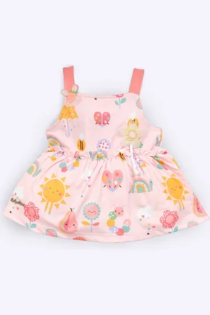 Babys Day Infant Girls Print Pure Cotton Fit & Flare Dress