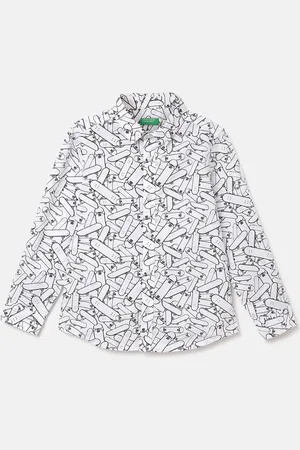 Benetton Boys Opaque Printed Casual Shirt