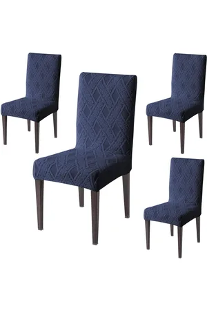 HOKIPO 4 Pieces Jacquard 190 GSM Chair Covers