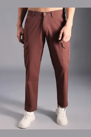 High Star Men Relaxed Mid-Rise Cotton Cargos Trousers