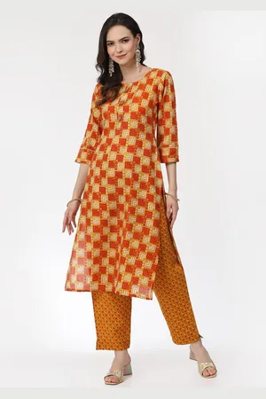 Kalini Geometric Printed Regular Pure Cotton Kurta With Trouser
