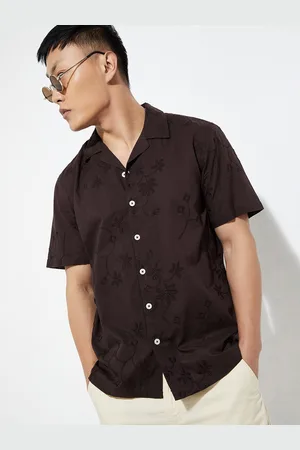 Max Collection URB_N Men Slim Fit Embroidered Resort Shirt