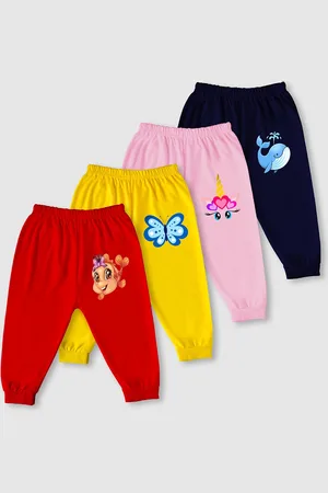 BAESD Infants Pack Of 4 Printed Cotton Mid Rise Joggers