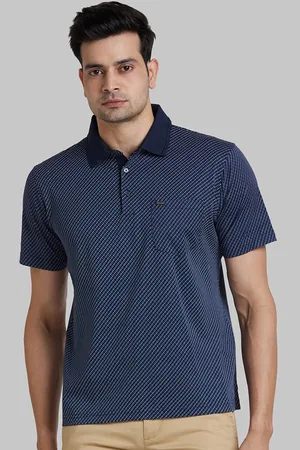 Park Avenue Slim Fit Self Design Polo Collar Cotton T-shirt
