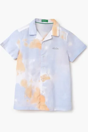 Benetton Boys Abstract Printed Opaque Cotton Casual Shirt