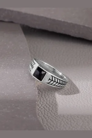 GIVA Men 925 Sterling Silver Rhodium-Plated Finger Ring
