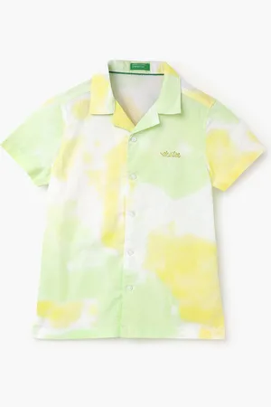 Benetton Boys Abstract Printed Opaque Cotton Casual Shirt