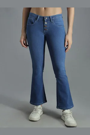 High Star Women Bootcut High-Rise Clean Look Light Fade Stretchable Jeans