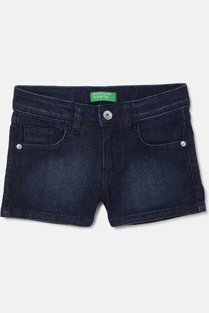 Benetton Girls Printed Denim Shorts