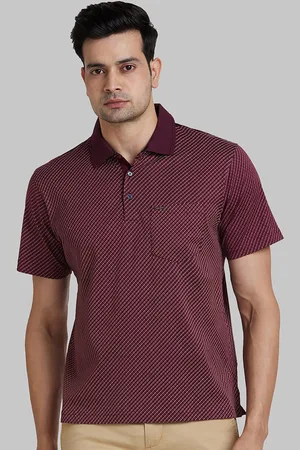 Park Avenue Slim Fit Self Design Polo Collar Cotton T-shirt