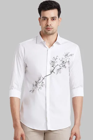 Park Avenue Slim Fit Floral Printed Opaque Cotton Casual Shirt