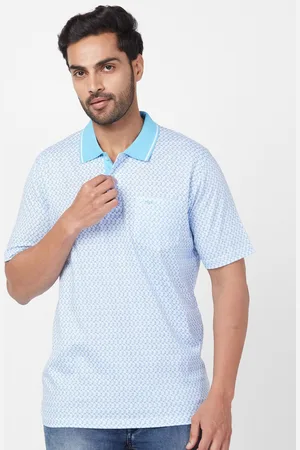 ColorPlus Abstract Printed Polo Collar Cotton Knitted T-shirt
