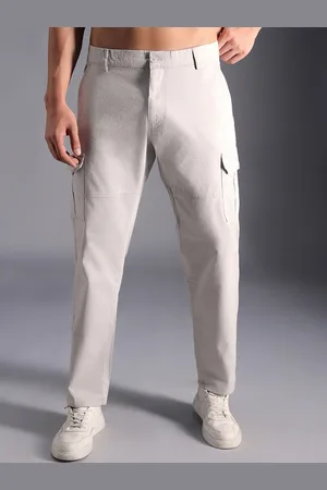 High Star Men Relaxed Mid-Rise Cotton Cargos Trousers