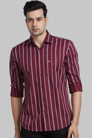 Park Avenue Striped Spread Collar Cotton Casual Shirt