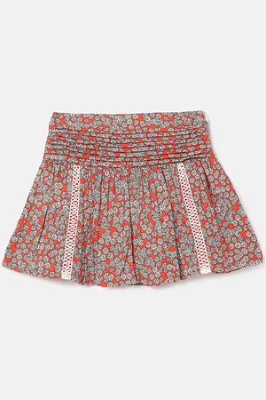 Benetton Girls Floral Printed Flared Mini Skirt