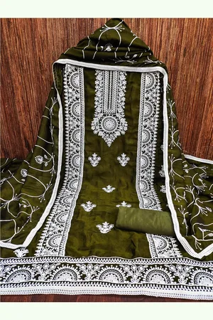 Lilots Ethnic Motifs Embroidered Unstitched Dress Material