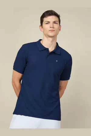 TECHNOSPORT Men Solid Slim Fit Anti Static Polo T-shirt with Pocket