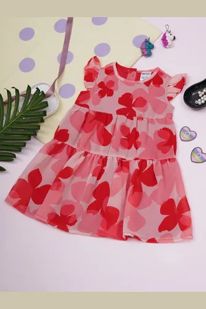 Creative Girls Polka Dot Printed Fit & Flare Dress