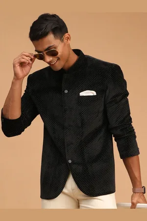 Vastramay Men Slim Fit Bandhgala Blazers